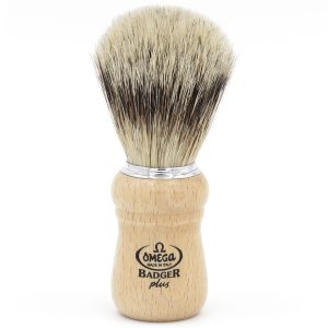 OMEGA - PENNELLO DA BARBA MISTO SETOLA-TASSO MANICO IN LEGNO