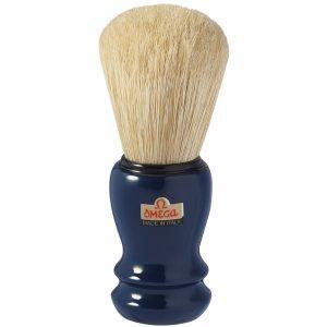OMEGA - PENNELLO DA BARBA IN SETOLA NATURALE 10108, MANICO BLU