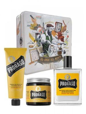 PRORASO - WOOD & SPICE, KIT RASATURA IN SCATOLA VINTAGE