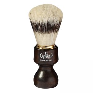 OMEGA - PENNELLO DA BARBA IN SETOLA EFFETTO TASSO  N°11126, MANICO IN OVANGKOL