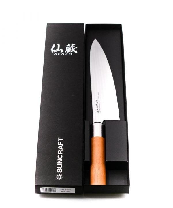 SUNCRAFT - SENZO CLASSIC, COLTELLO DA CUCINA GYUTO CON LAMA DA 20CM. MANICO IN LEGNO DI MAGNOLIA - immagine 2