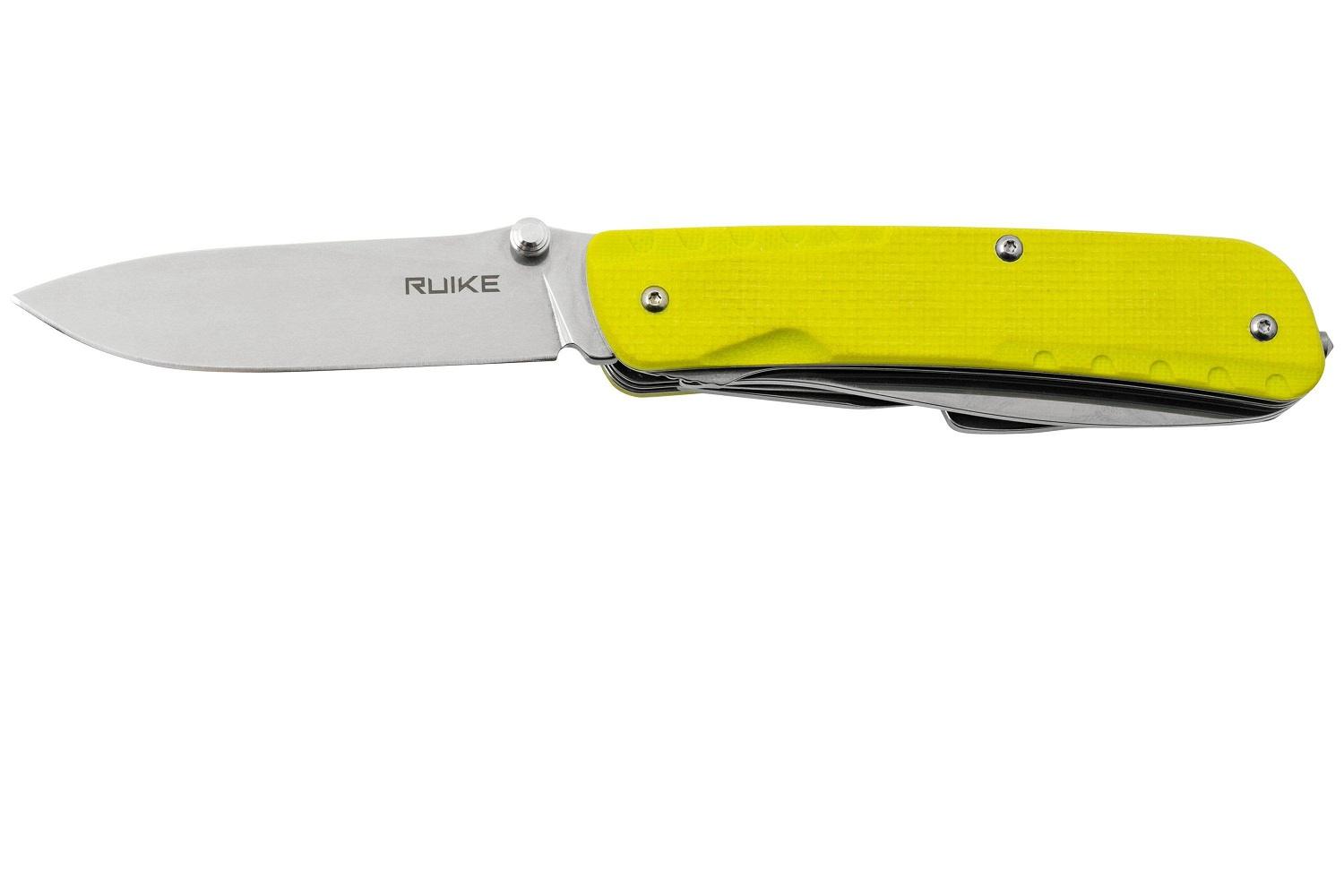 RUIKE - COLTELLO MULTIUSO LD43 TREKKER GIALLO CON 15 FUNZIONI