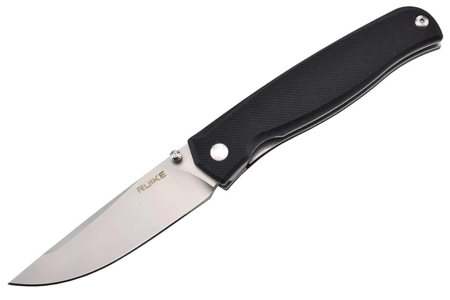 RUIKE - COLTELLO PIEGHEVOLE P661-B, LAMA IN ACCIAIO 14C28N, MANICO IN G10 NERO
