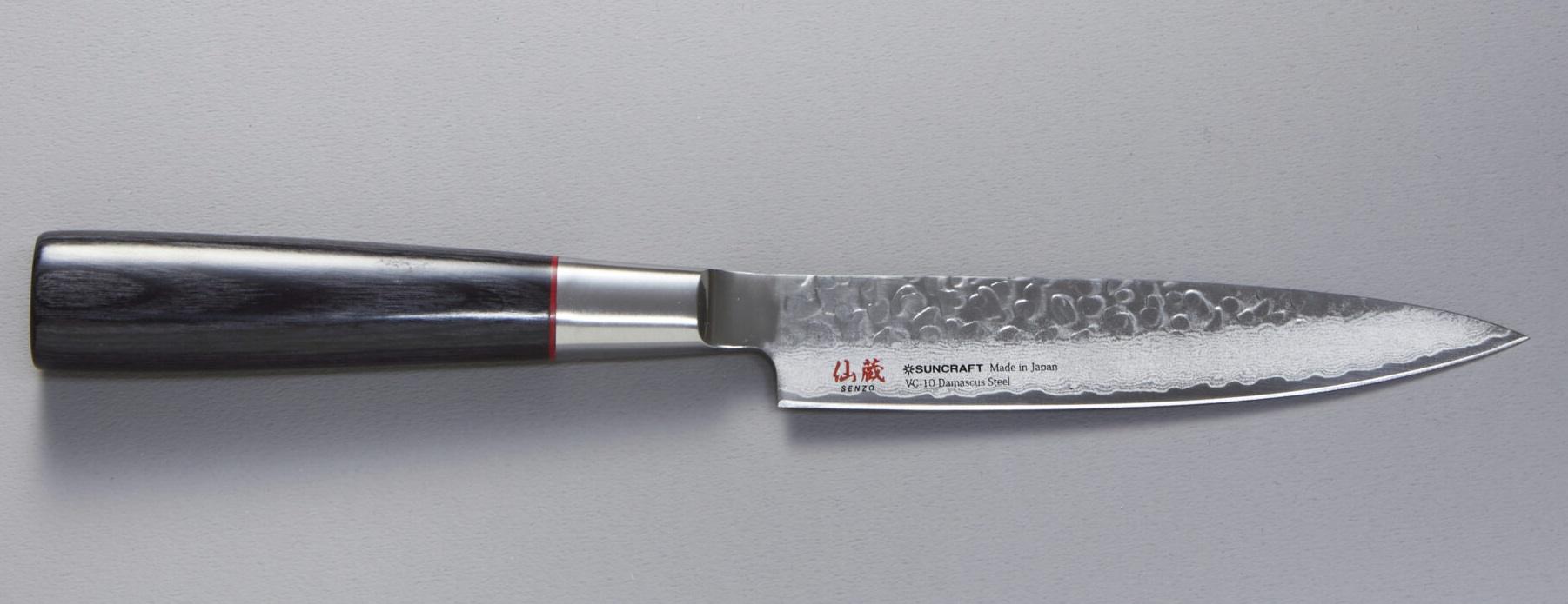 SUNCRAFT - SENZO CLASSIC, COLTELLO DA CUCINA PETTY CON LAMA DA 15CM IN ACCIAIO VG10 33 STRATI MARTELLATO