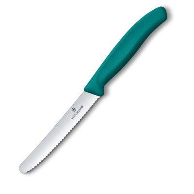 VICTORINOX - COLTELLO DA TAVOLA SEGHETTATO, MANICO IOTA GREEN