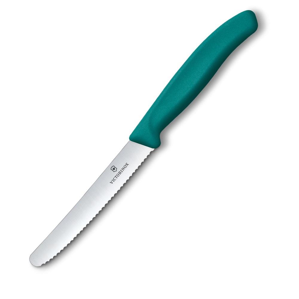 VICTORINOX - COLTELLO DA TAVOLA SEGHETTATO, MANICO IOTA GREEN