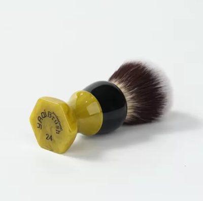 YAQI - PENNELLO DA BARBA SINTETICO EVER HOPEFUL CON MANICO NERO E VERDE. NODO DA 24MM