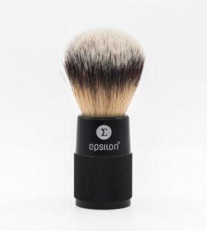 EPSILON - PENNELLO DA BARBA SINTETICO CON NODO DA 24MM. MANICO IN METALLO NERO