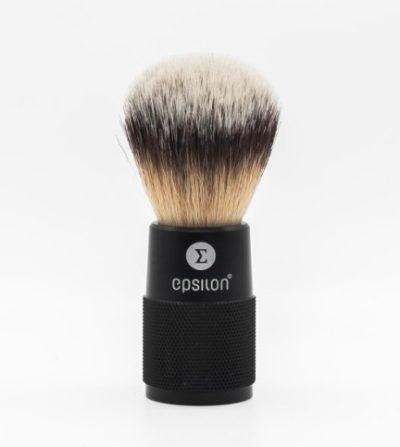 EPSILON - PENNELLO DA BARBA SINTETICO CON NODO DA 24MM. MANICO IN METALLO NERO