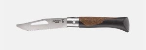 OPINEL - Néo N°7 ALPINE con lama seghettata e fischietto, manico marrone scuro