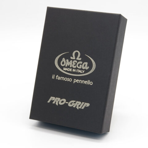 OMEGA - PENNELLO DA BARBA IN SETOLA SBIANCATA CON MANICO PRO GRIP VERDE - immagine 2