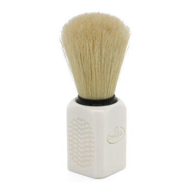 OMEGA - PENNELLO DA BARBA IN SETOLA SBIANCATA CON MANICO PRO GRIP BIANCO