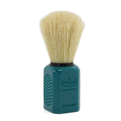 OMEGA - PENNELLO DA BARBA IN SETOLA SBIANCATA CON MANICO PRO GRIP VERDE